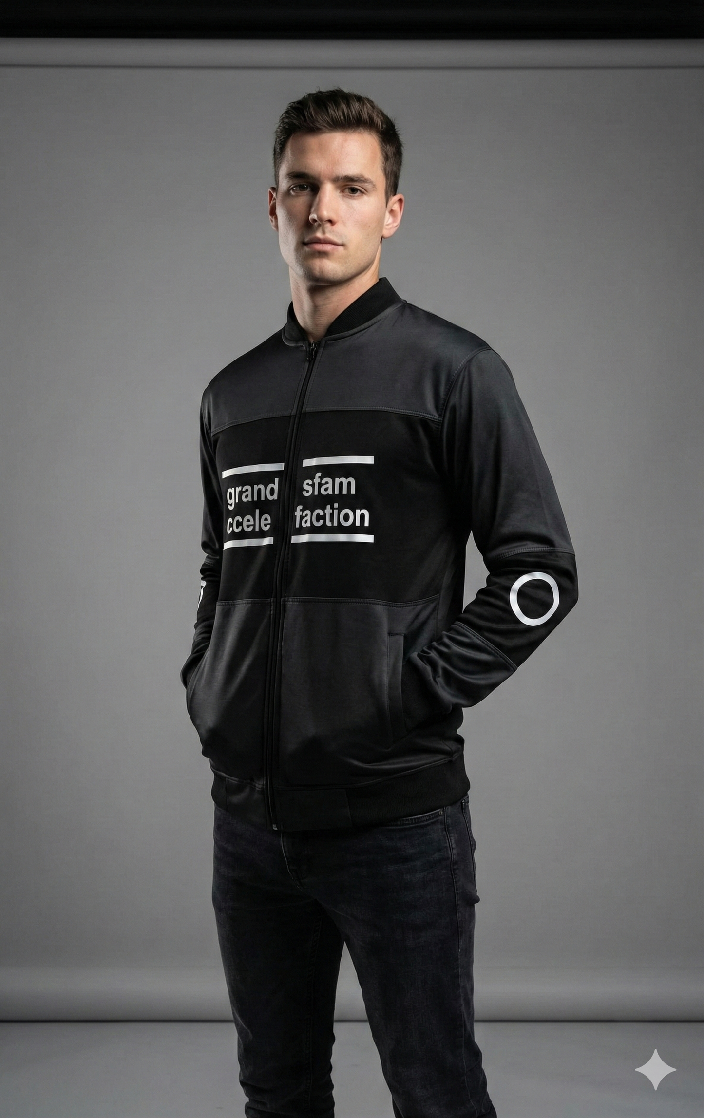 Men’s Dark Grey Fleece Zipper Hoodie | Stylish Printed Winter Jacket with Hood