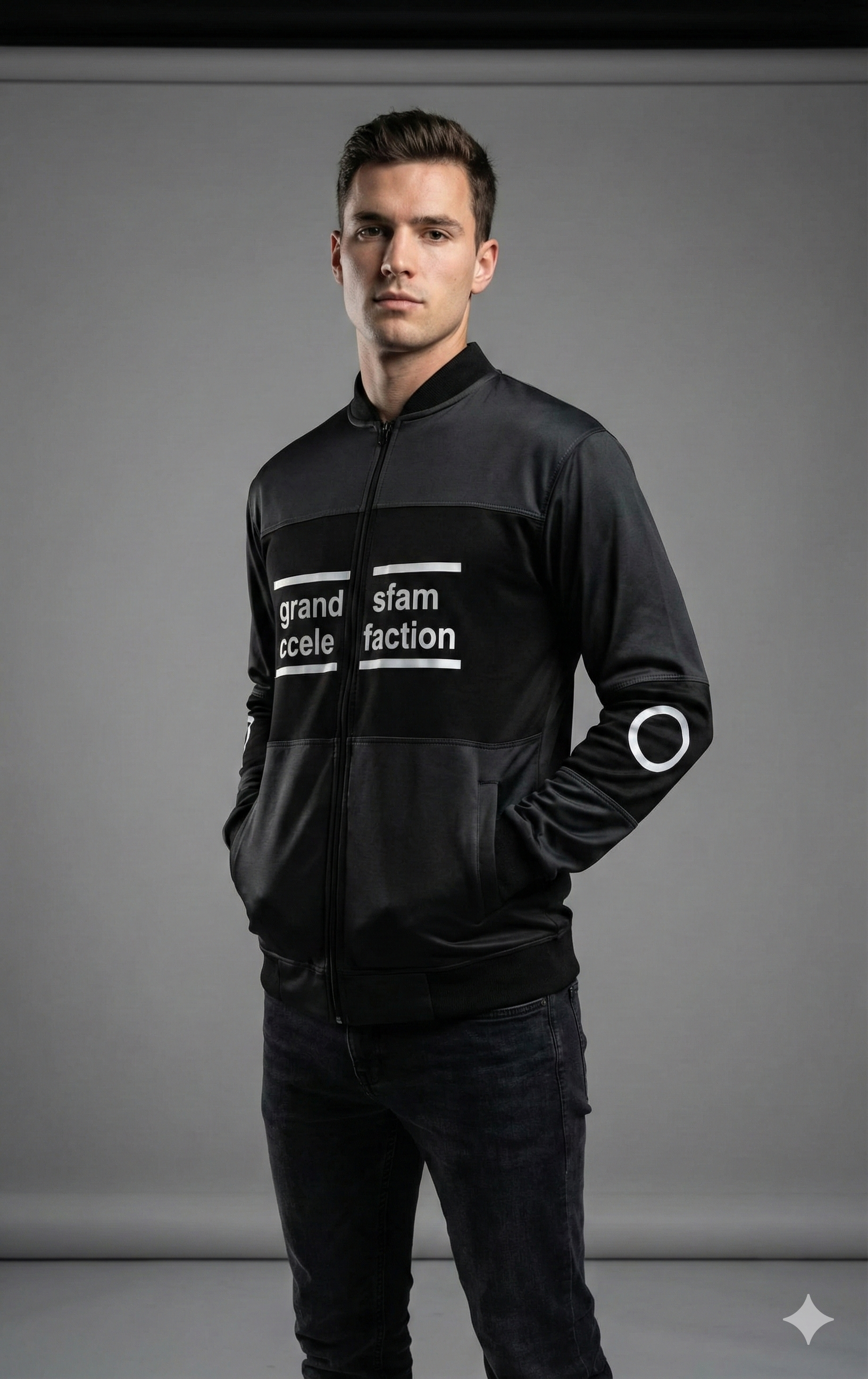 Men’s Dark Grey Fleece Zipper Hoodie | Stylish Printed Winter Jacket with Hood