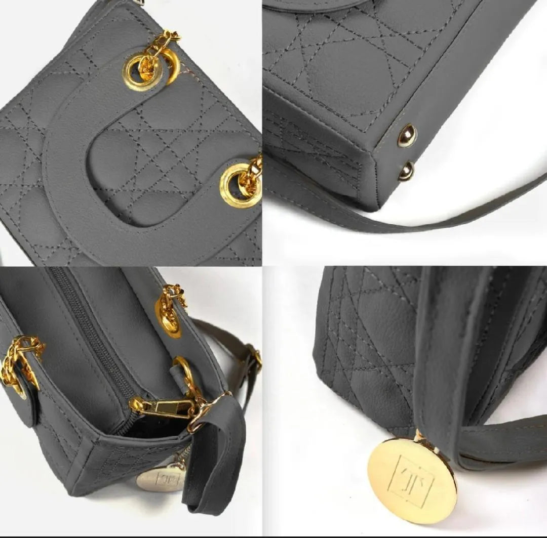 Multipurpose Grey Embroidered Rexine Crossbody Bag for Girls - Chic Shoulder Bag