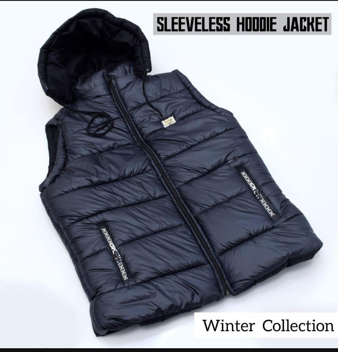 Men's Black Hooded Sleeveless Parachute Jacket - Style Meets Comfort