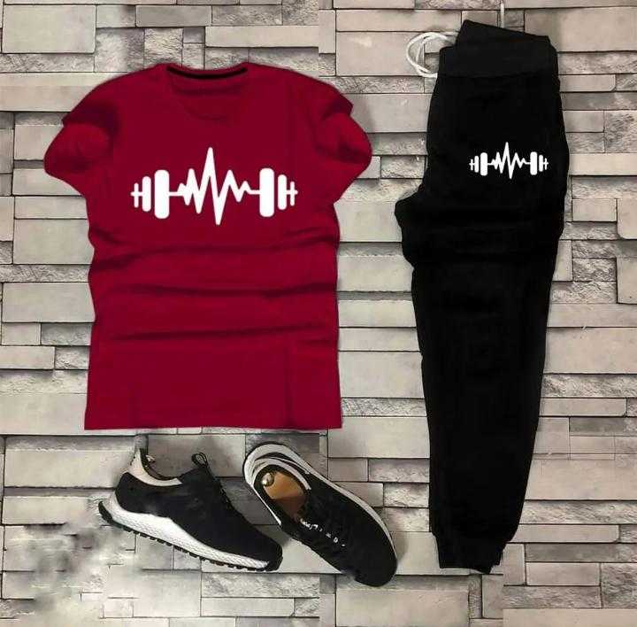 Trendy Tag Printed Summer Tracksuit For Men & Boys Tee-shirt with trousers New Design Round Neck Half Sleeves T Shirts Top Quality Gym Wear/Casual and comfortable Pair T-Shirt and Trouser