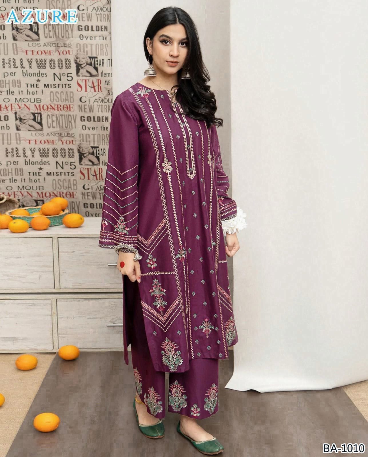 Premium Embroidered Dhanak 2-Piece Suit – Winter Collection (Full Front Embroidery)