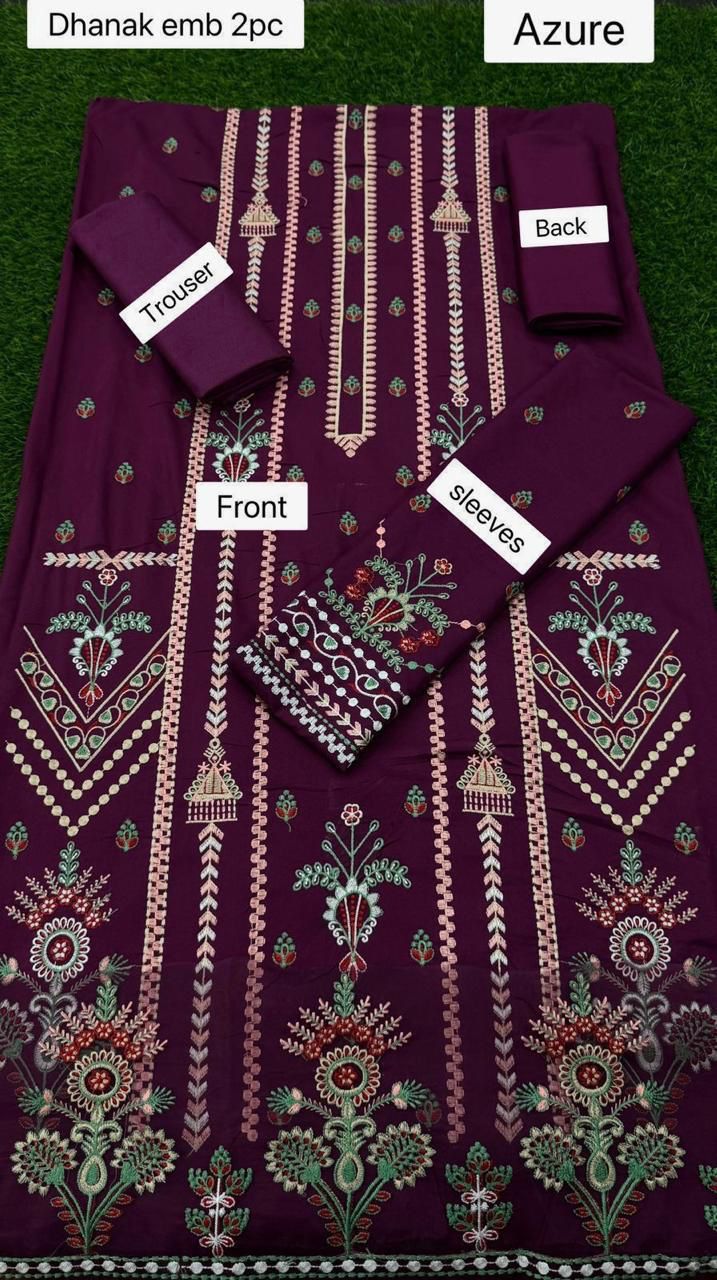 Premium Embroidered Dhanak 2-Piece Suit – Winter Collection (Full Front Embroidery)