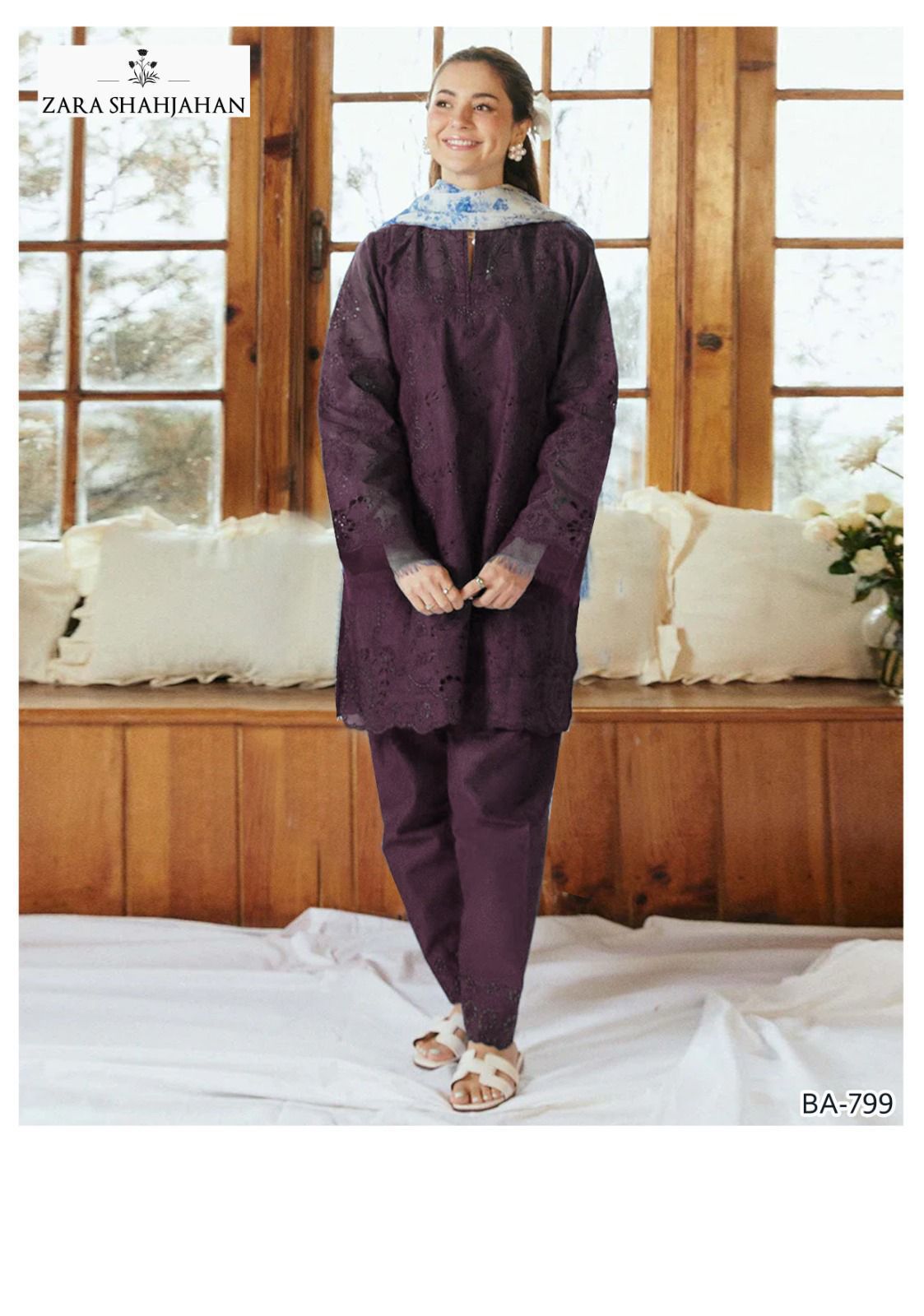 Premium Embroidered Dhanak 2-Piece Suit – Winter Collection (Full Front Embroidery)