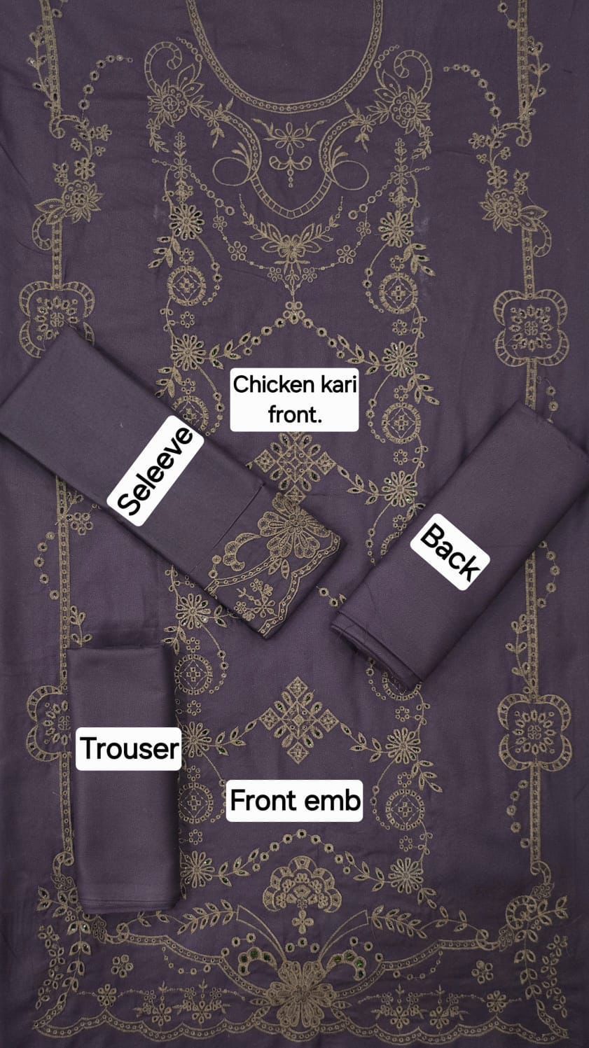 Premium Embroidered Dhanak 2-Piece Suit – Winter Collection (Full Front Embroidery)