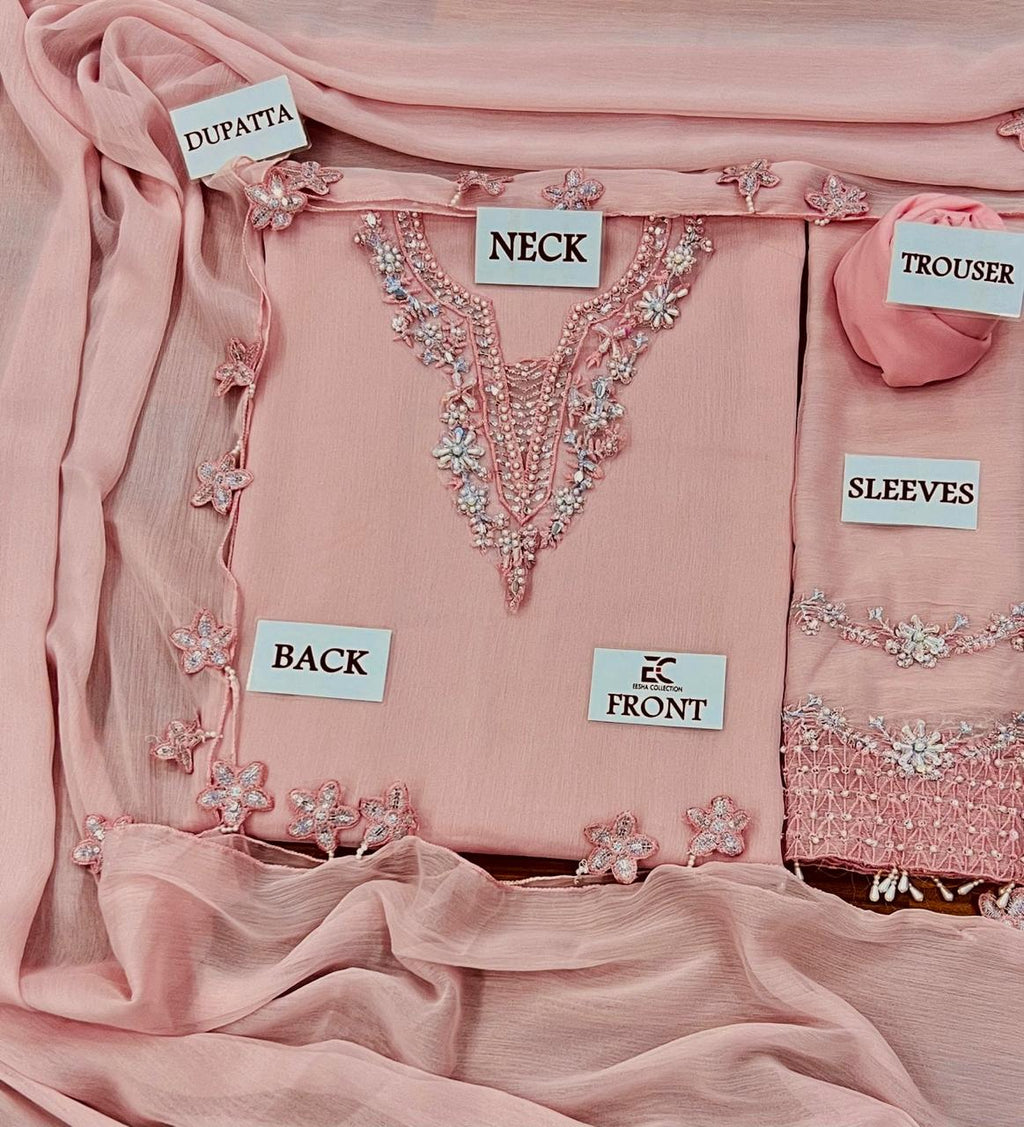 BAROQUE Chiffon Embroidered Sequin Luxury Unstitched 3PC Suit